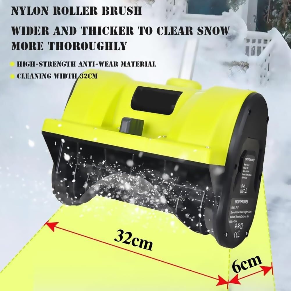 Pala da Neve elettrica, spazzaneve Senza Fili Alimentato a Batteria, spazzaneve direzionale Regolabile con 2 batterie agli ioni di Litio