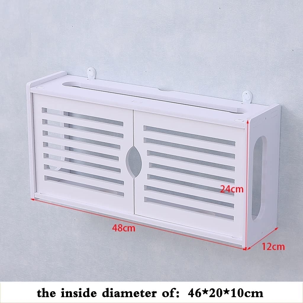 Étagère murale pour routeur WiFi – Support de routeur sans fil pour décodeur TV et rangement Design élégant blanc (48 x 12 x 24 cm) – Optimisez l'espace et la nization
