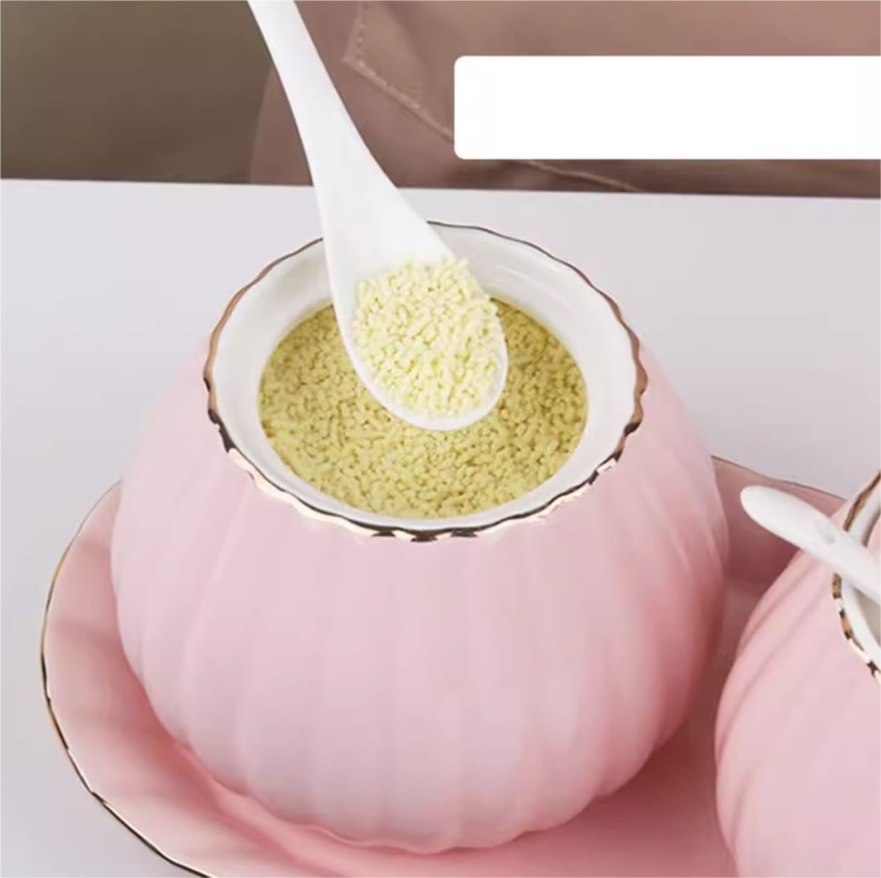 Salero Y Azucarero Cocina Juego De Tarros Especias Cerámica Con Tapa, Cuchara Y Bandeja, Para Condimentos, Caja Para Almacenamiento En El Hogar, Para Sal, Cocina Caja De Almacenamiento(Pink)