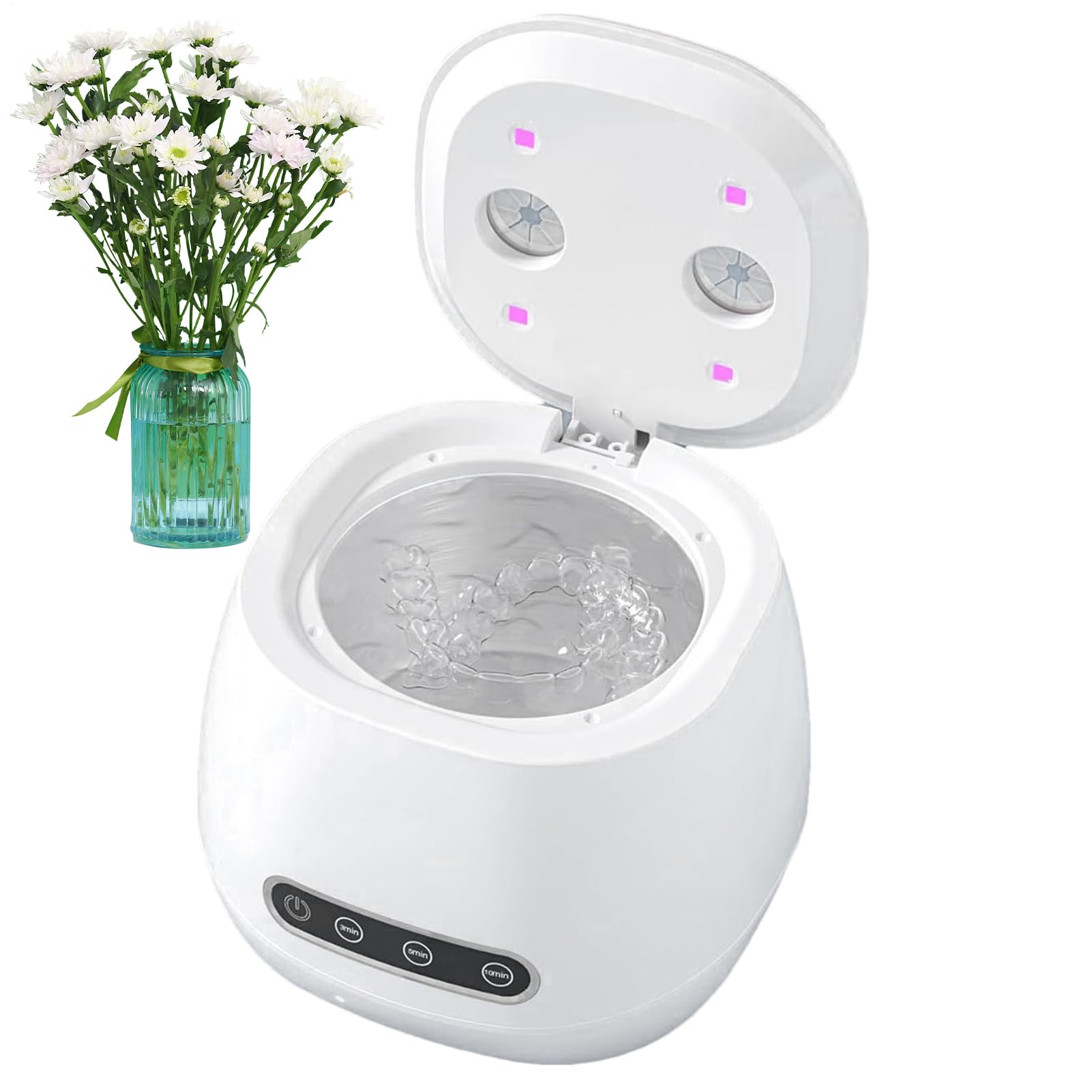 Pulitore di fermo, 52khz Aligner Cleaner, Macchina di pulizia UV portatile | Ultrasuoni per bambini anziani adulti, Bocca Cinturino Protesi Gioielli, Casa e Viaggi, Uso domestico e in viaggio,