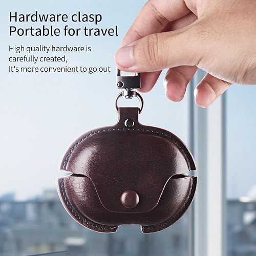 Miniatura 3 de Funda delgada de cuero de alta calidad para Huawei FreeBuds Pro 2 con llavero para mujeres, niñas, hombres y niños, accesorios de funda negra