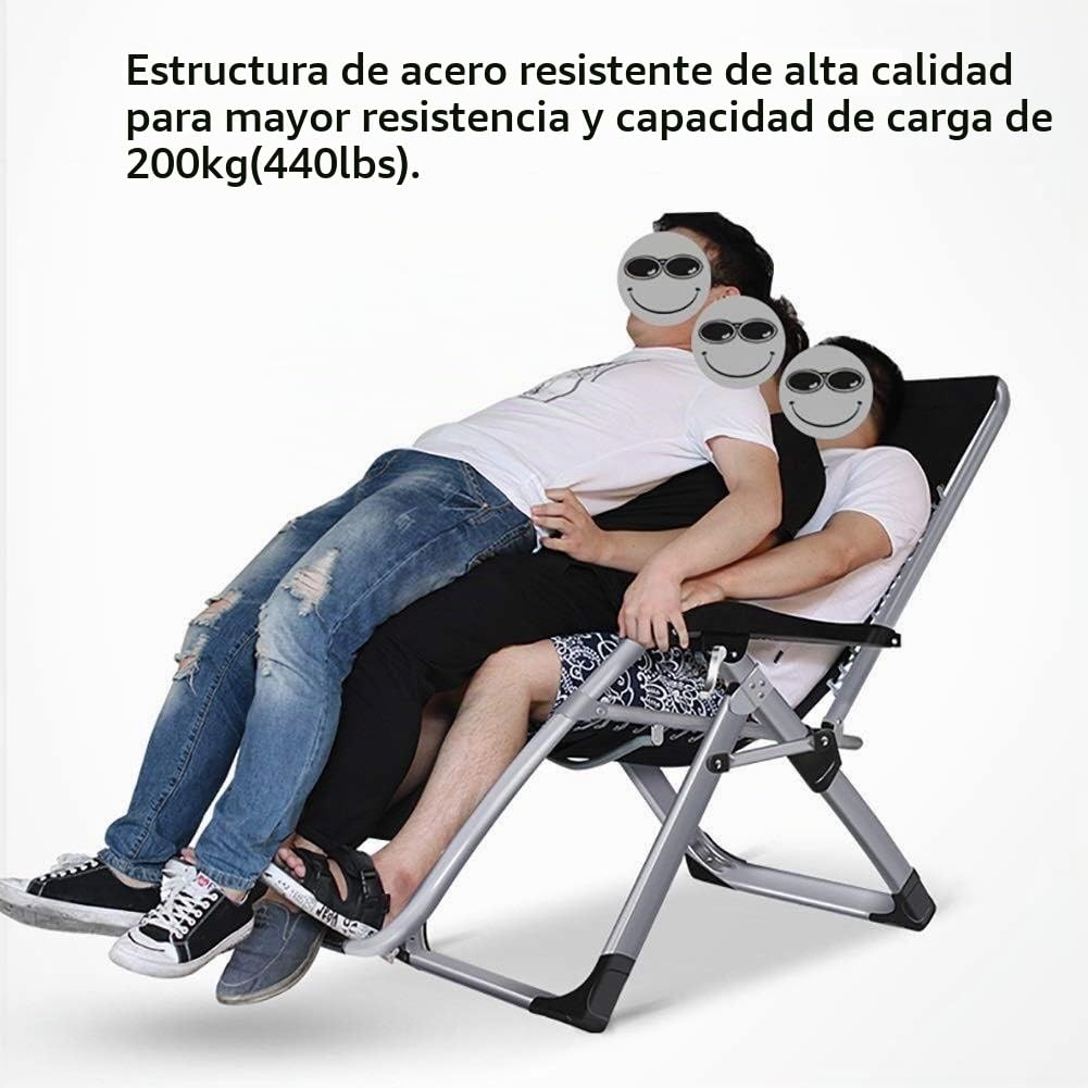 Sillas de Gravedad Cero Sillas extragrandes para Personas de Trabajo Pesado, sillones reclinables de Patio Extra Anchos Tumbona para Tomar el Sol en la Playa, Soporte 440 lbs.