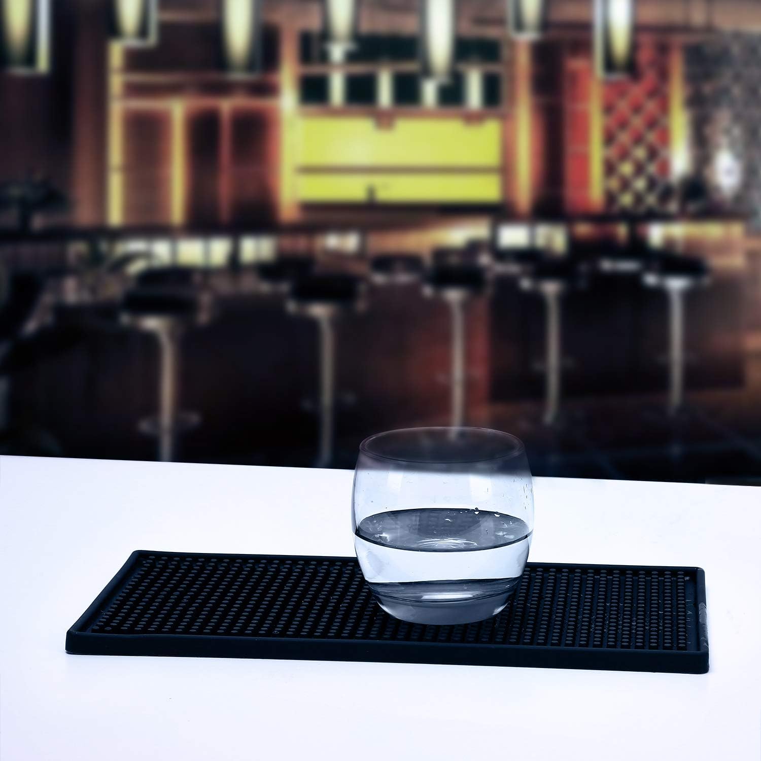 Best Deal Cheap 🛒 1 Packs 6 x 12 Rubber Bar Service Mat by KINJOEK - Black Drink Coasters - Heavy Duty Leakproof & Non Slip Tabletop Protection for Bar Kitchen Restaurant Hotel Beverages Furniture One-Day Sale: Up to 60% Off 1 Packs 6 x 12 Rubber Bar Service Mat by KINJOEK - Black Drink Coasters - Heavy Duty Leakproof & Non Slip Tabletop Protection for Bar Kitchen Restaurant Hotel Beverages Furniture