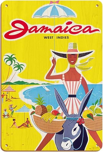 Miniatura 5 de Pacifica Island Art Jamaica – West Indies – Caribe – Vendedor jamaicano de frutas de playa en burro – Póster de viaje vintage c.1950s – Cartel de