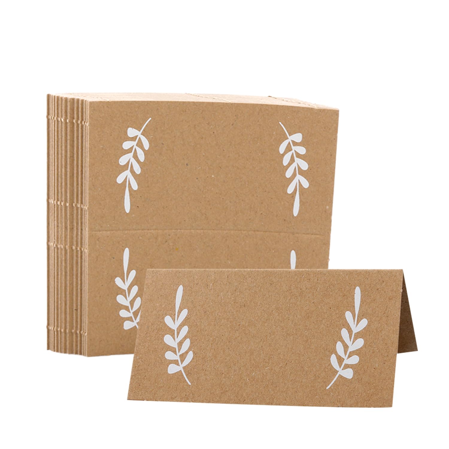 Tabanzhe50-Piece Brown Kraft Paper Wedding Place Cards - Enhance Table Settings for Weddings and Special Events, Elegant Birthday Dinners and Party Decor