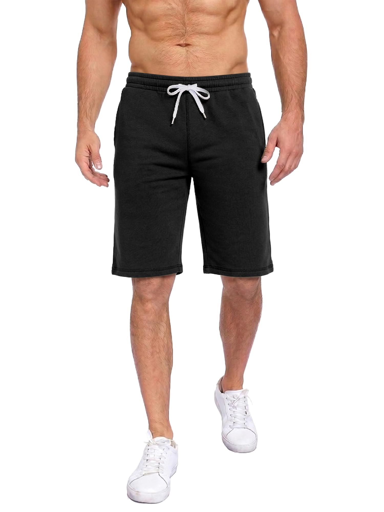 Men's 9'' Shorts Casual Athletic Summer Cotton Sweat Shorts with Drawstring S-2XL - 2