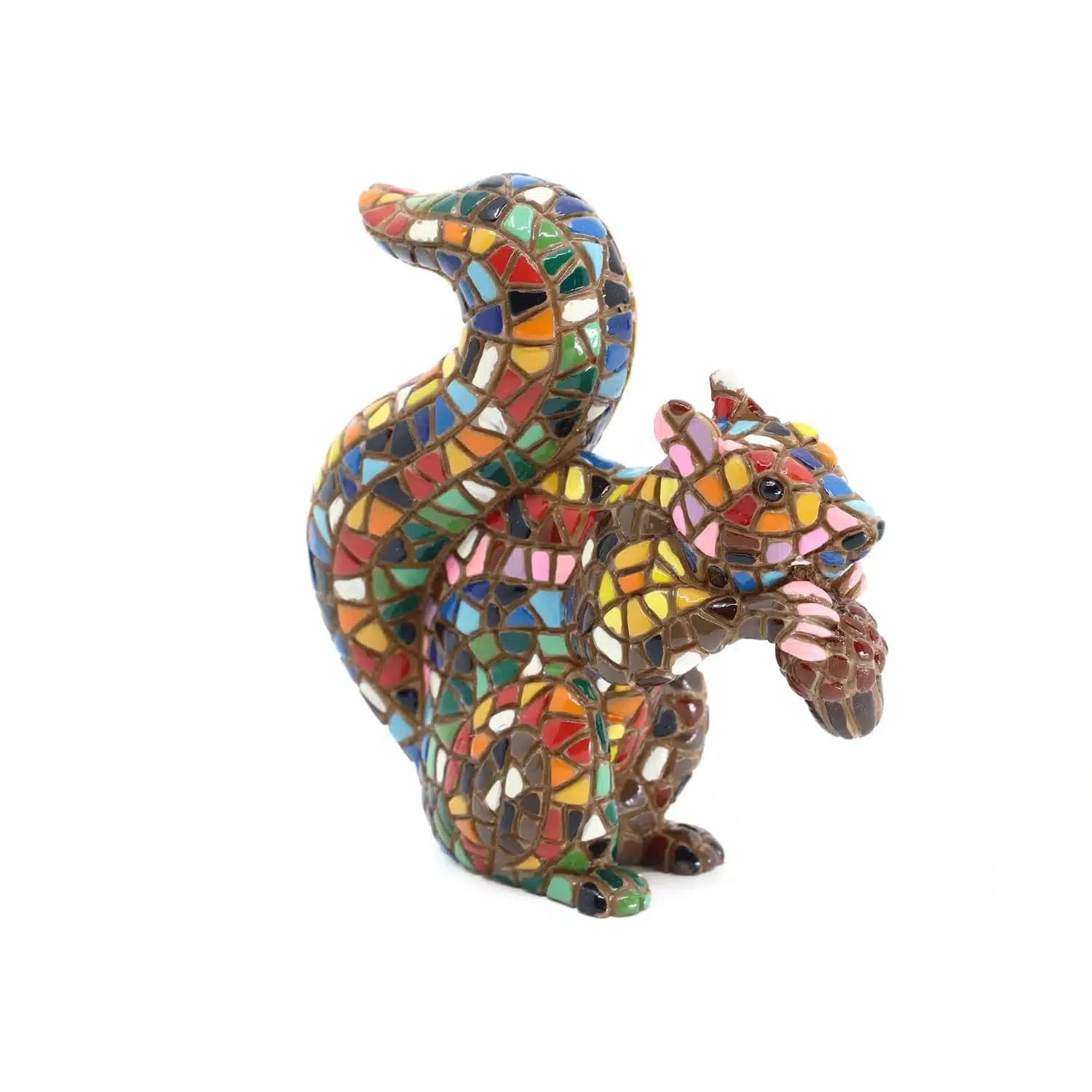 Sculpture écureuil mosaïque multicolore Barcino Designs statuette de collection 21cm