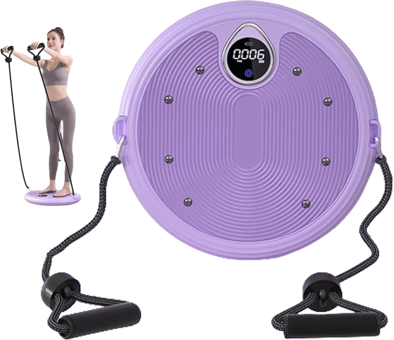 Waist sculptor twist Ab Twister Board 11.8x1.5in Exercise Waist Twisting Disc Fitness Twister Handles Trims Waist Slimming Balance Rotating Disc(Purple)