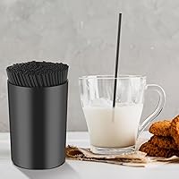 Vista 6 de 500 unidades de 5 pulgadas, soporte para agitador de café negro, para agitadores de café, bar, café, reutilizables, para mezclar café, leche