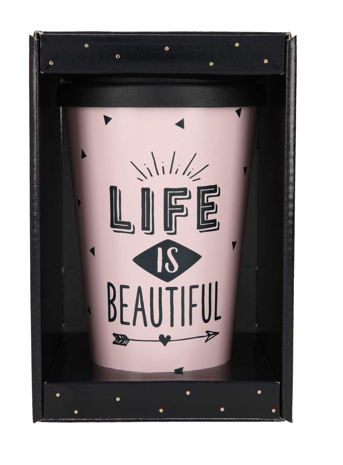 Depesche To-Go Becher „Keep Smiling“ – Wiederverwendbarer Isolierbecher 350 Ml, BPS-frei | Mit Schraubdeckel & Trinkklappe