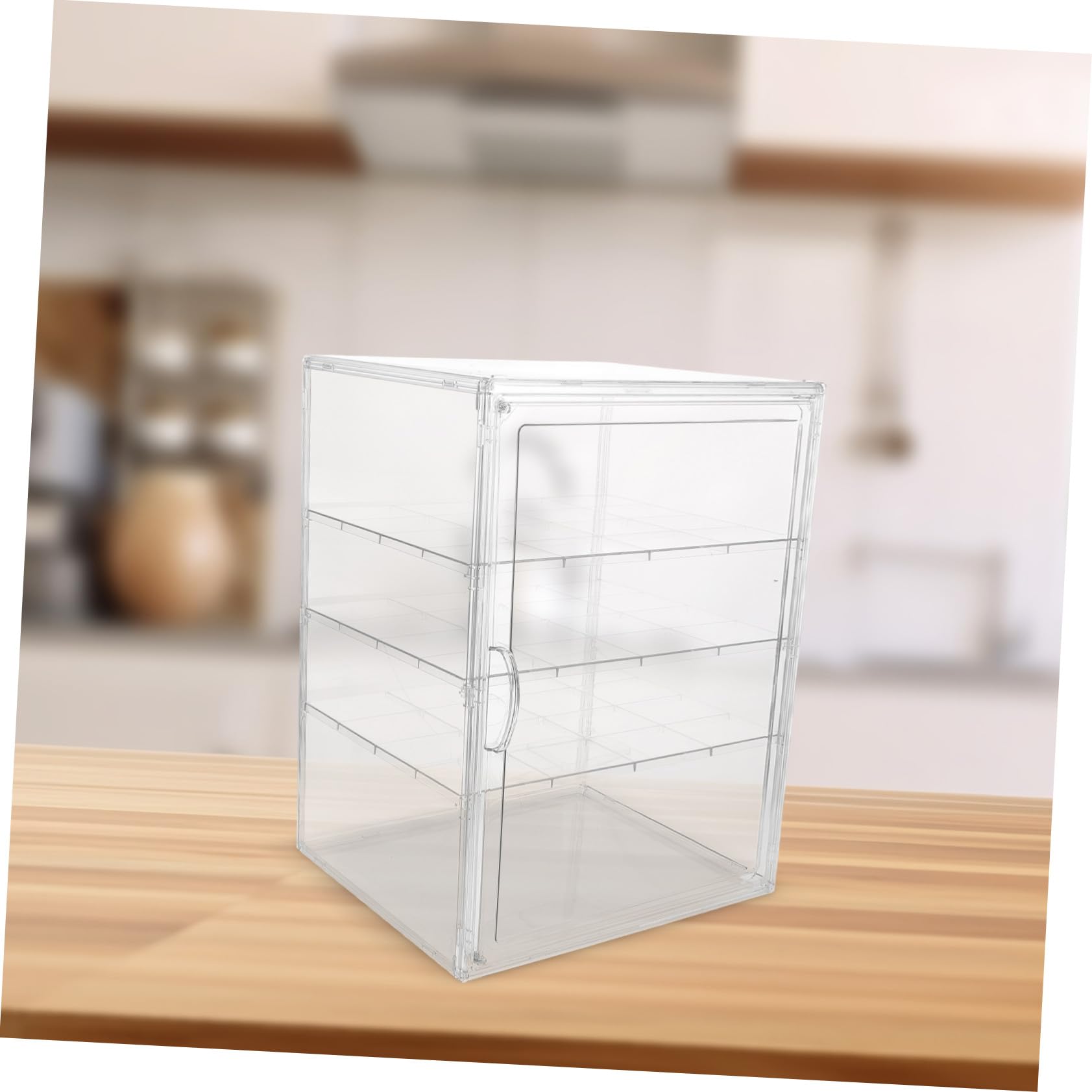 ULTECHNOVO Vitrine Cuisine Transparente à 4 Niveaux Étagères Réglables et Design Détachable en Pet, Protège-gâteau Élégant pour Pâtisseries Cuisine ou Boutique