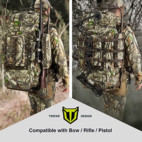 Image of TIDEWE Hunting Backpack 5500cu with Frame and Rain Cover for Bow /Rifle /Pistol