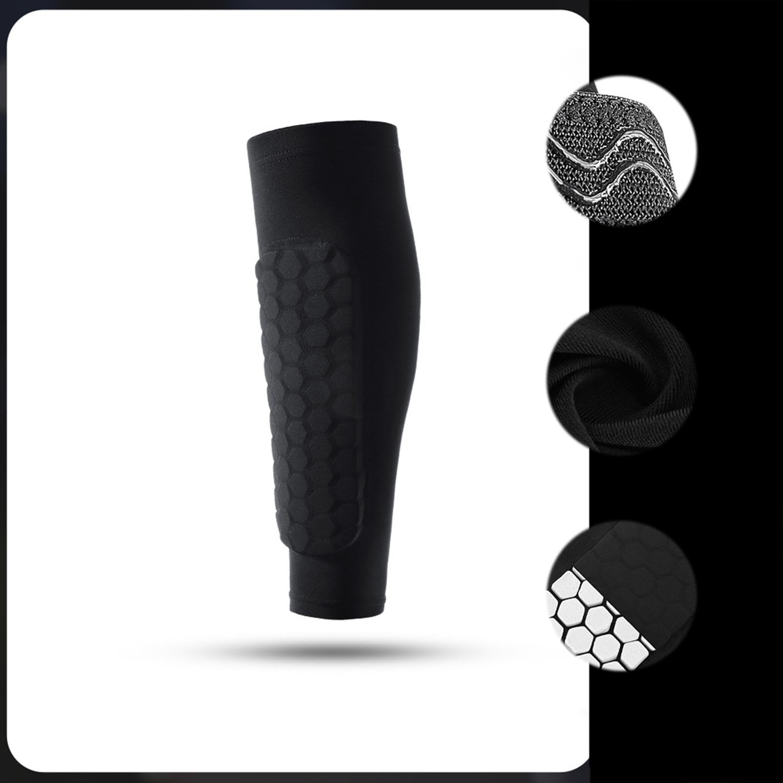 rockible Football Leg Sleeves Soccer Shin Guards Socks Protective Socks Flexible Shinguards Compression Calf Sleeves for Women Men, M