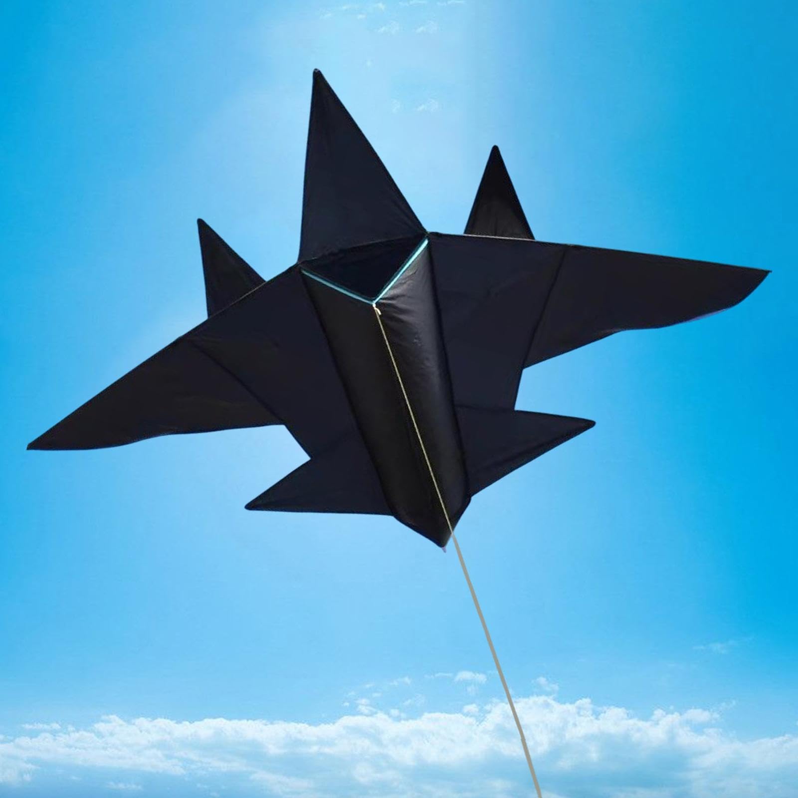 Cometa Gigante con Forma de Avión, Juguete Volador, Tamaño Enorme, Plegable, Deportiva, Cometa para Playa, Parque, Niños, Niñas, Negro, Medio