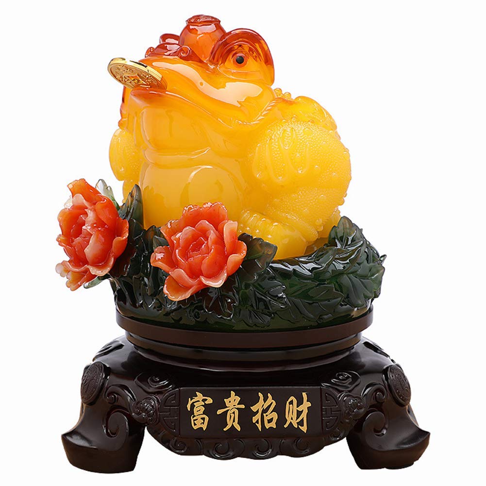 YNIYUJKL Money Frog Feng Shui With Coin Statue Figurines, Money Toad Sculpture, Attract Wealth And Good Luck, Decor,Green,Gul-A