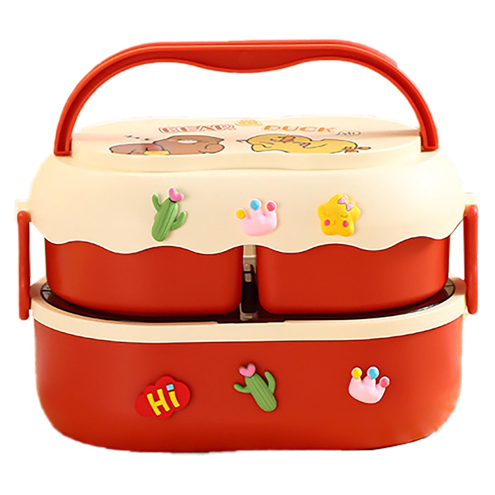 FLYTRACK Stackable Lunch Container，Lunch Box Containers Thermos Hot Lunch Box, Compact Stainless Steel Vacuum Lunch Box, Insulated Or Leak Proof For Outdoor Picnics (2.3/1.9 Liters)