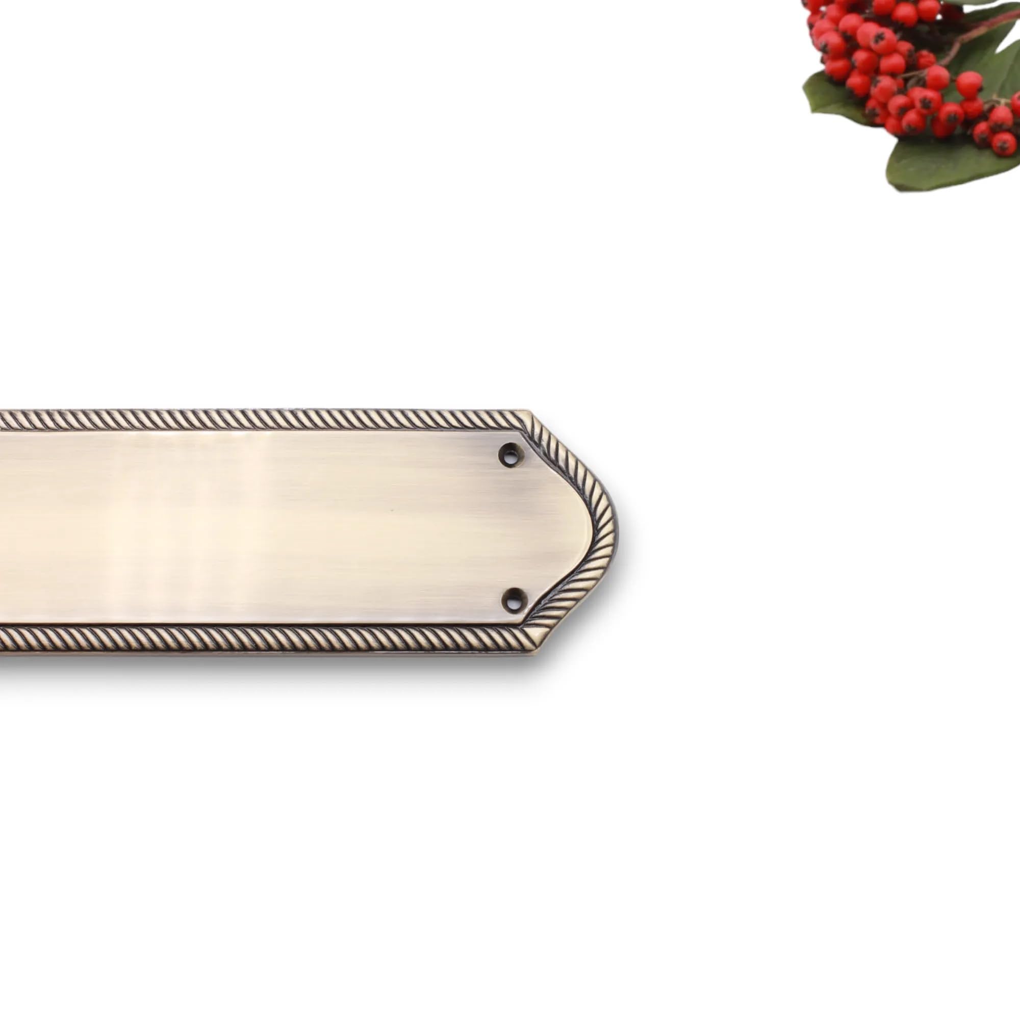 Infinity Decor Plaque de protection en laiton antique avec bords torsadés style géorgien 300 x 75 mm – Idéal pour porte intérieure ou extérieure