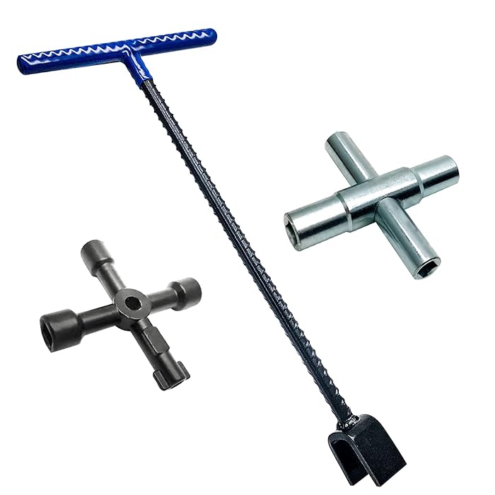 Buy PEXZEY Water Meter Key 17 inch Enforced Steel THandle for Curb