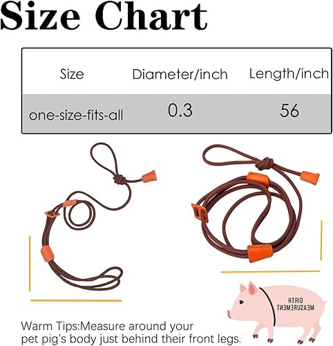 Miniatura 7 de Arnés de cerdo pequeño y correa ajustable para cerdo, arnés para cerdos pequeños, medianos y grandes, suministros para cerdos de mascotas, caminar y