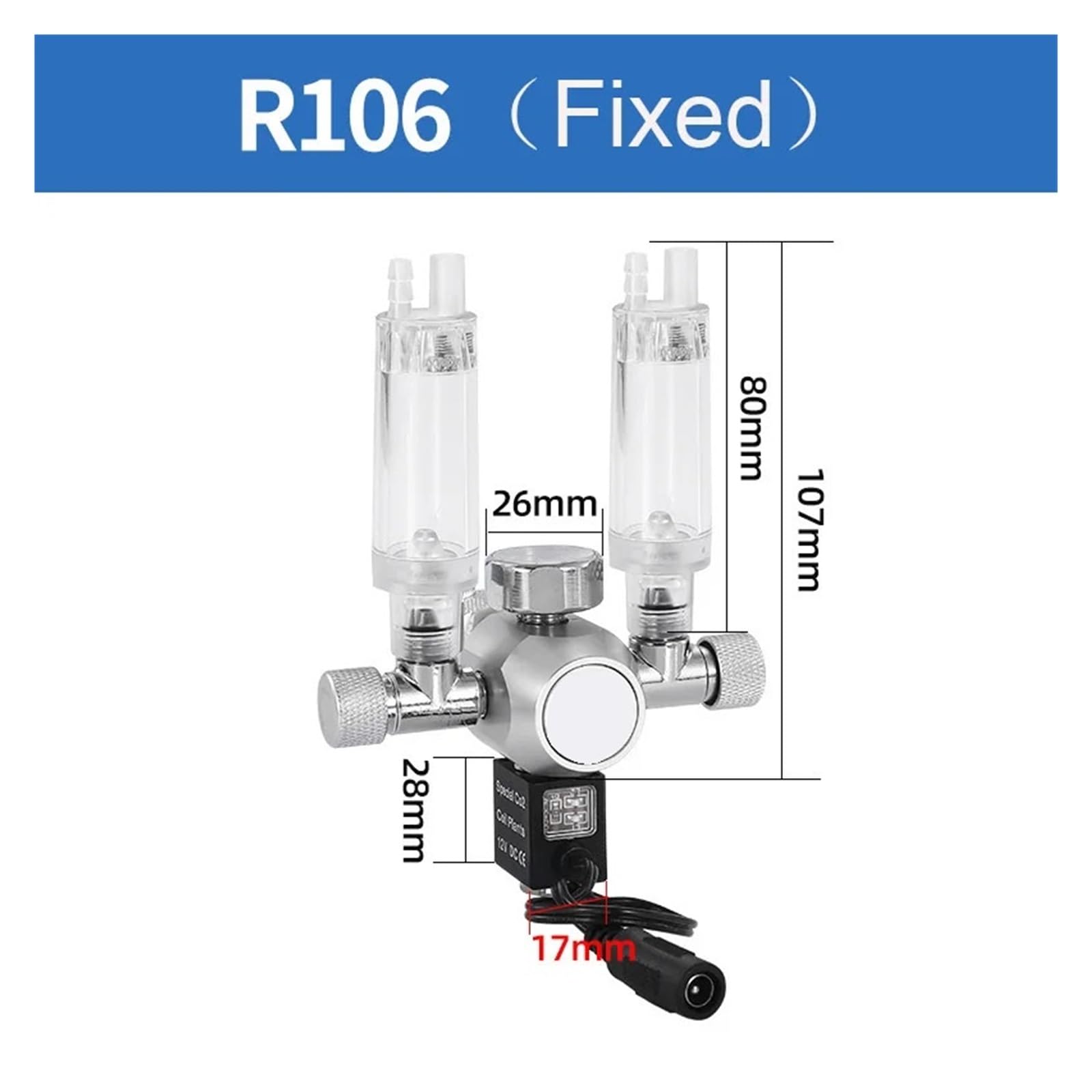 Zrdr Medidor Regulador De Co2 Reductor Dióxido Carbono Válvula Contadora Burbujeador Cilindro Eléctrico Accesorios for Acuario Pesca(R102X,CGA320)