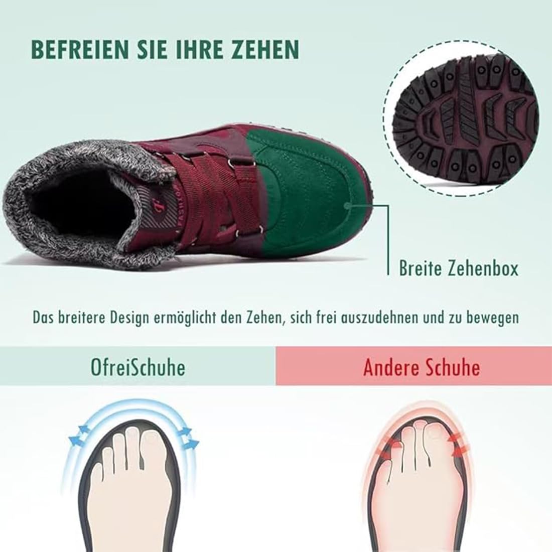 Ofreischuhe Solvema Orthopädische Winterschuhe, Orthofree Winter Shoes, Warm GefüTterte Snow Boots FüR sDamen Und Herren