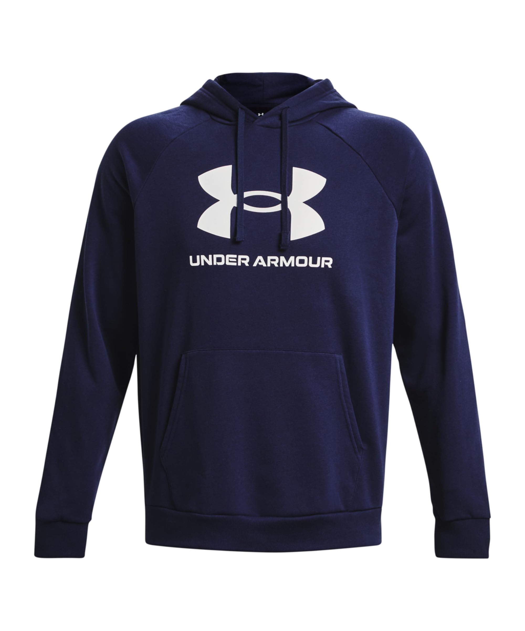Under Armour Men's Rival Fleece Logo Hoodie, (410) Midnight Navy / / White, L Tall