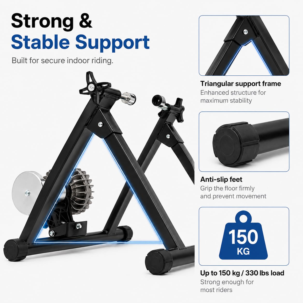 Home Trainer Bicicleta Entrenador de Bicicleta Home Trainer Diseño Ajustable Fluid Bike Trainer Banco de Entrenamiento de Bicicleta Fluido,Adecuado para Bicicletas de 26-29 Pulgadas, Bicicletas de