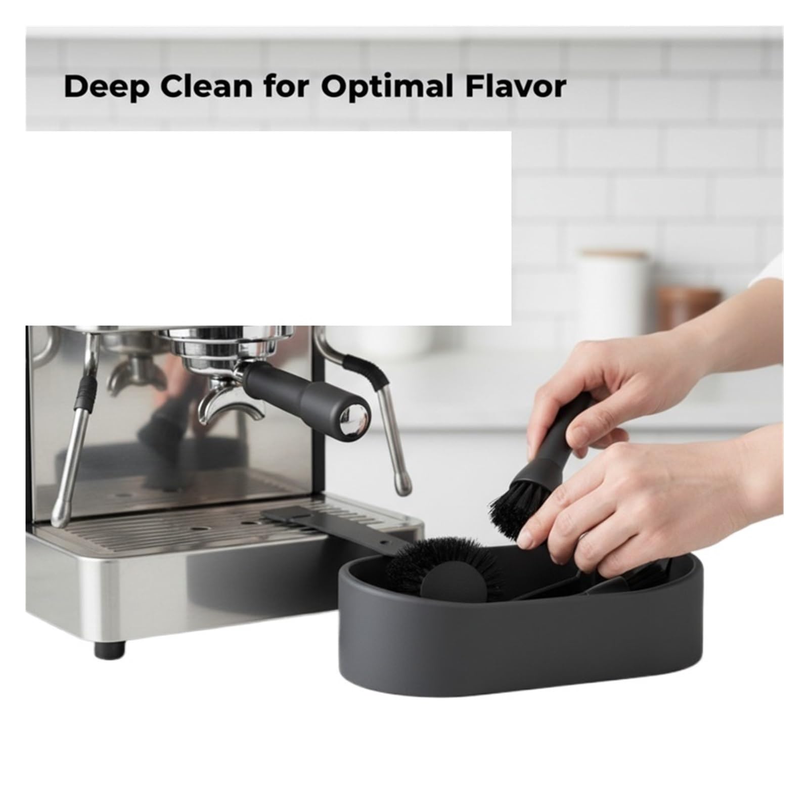 Juego De Herramientas De Limpieza De Portafiltro De Café Expreso Con Caja De Golpe Y Cepillo, Kit De Limpieza De Cesta De Filtro De Café For Uso Doméstico De Barista