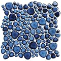 Elephantile Cobalt Blue Pebble Tiles for Shower Floor Bathroom Floor Wall Mosaic Tile [Set of 5 Sheets]