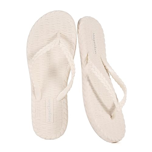mazeskin Beach Soft Flip Flops for Women Shower Bath Quick Drying House Slippers Shoes Non-Slip Rubber Thong Sandals