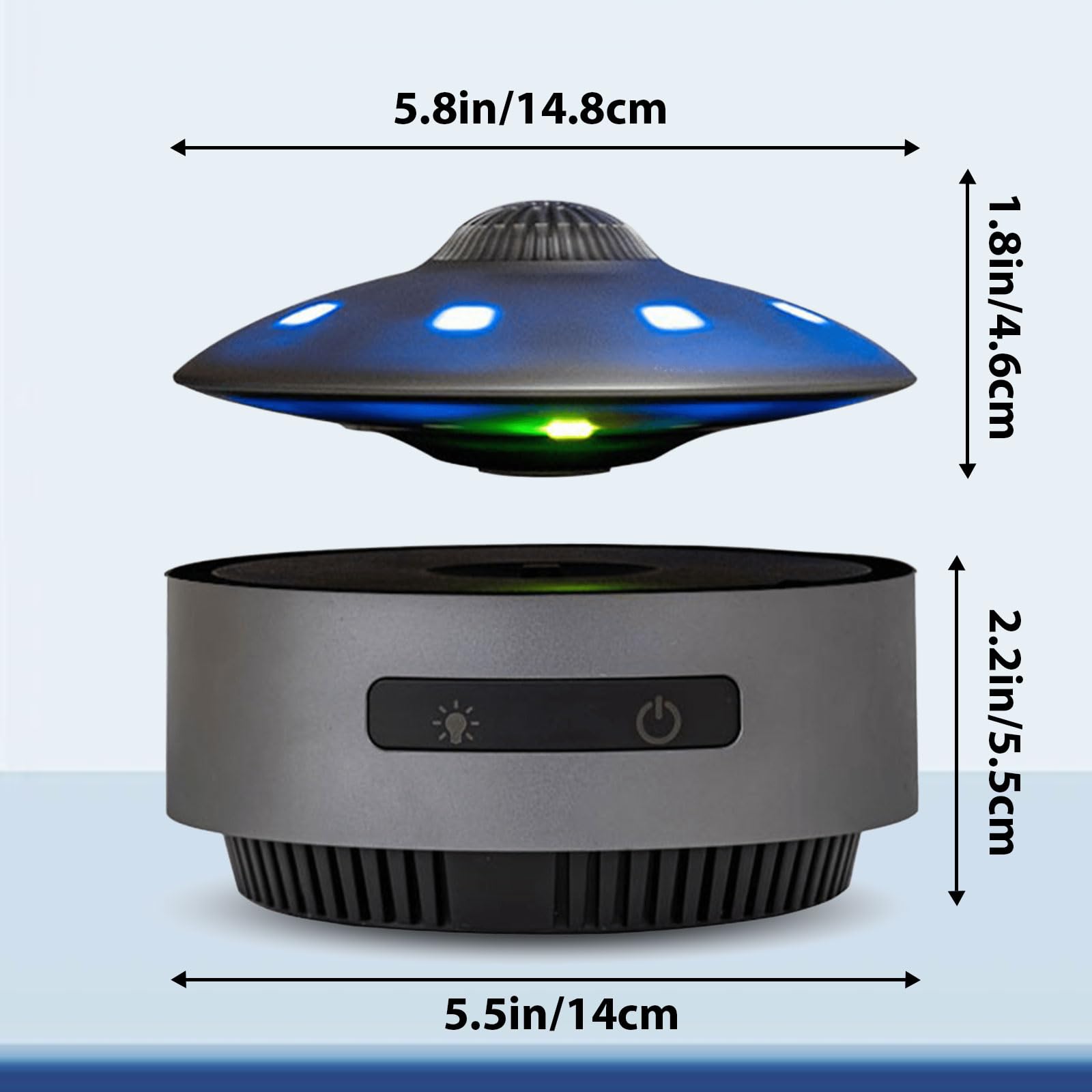 UFO Altoparlante Bluetooth, riproduzione di musica e fluttuante automatico in aria, altoparlante HiFi con Bluetooth 5.0, suono 3D, decorazione a levitazione magnetica, gadget cool tech per uomini