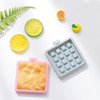 Vista 3 de Paquete de 2 moldes de silicona para gofres, moldes para panecillos, molde para waffles, molde para hornear waffle, pastel, chocolate, manualidades