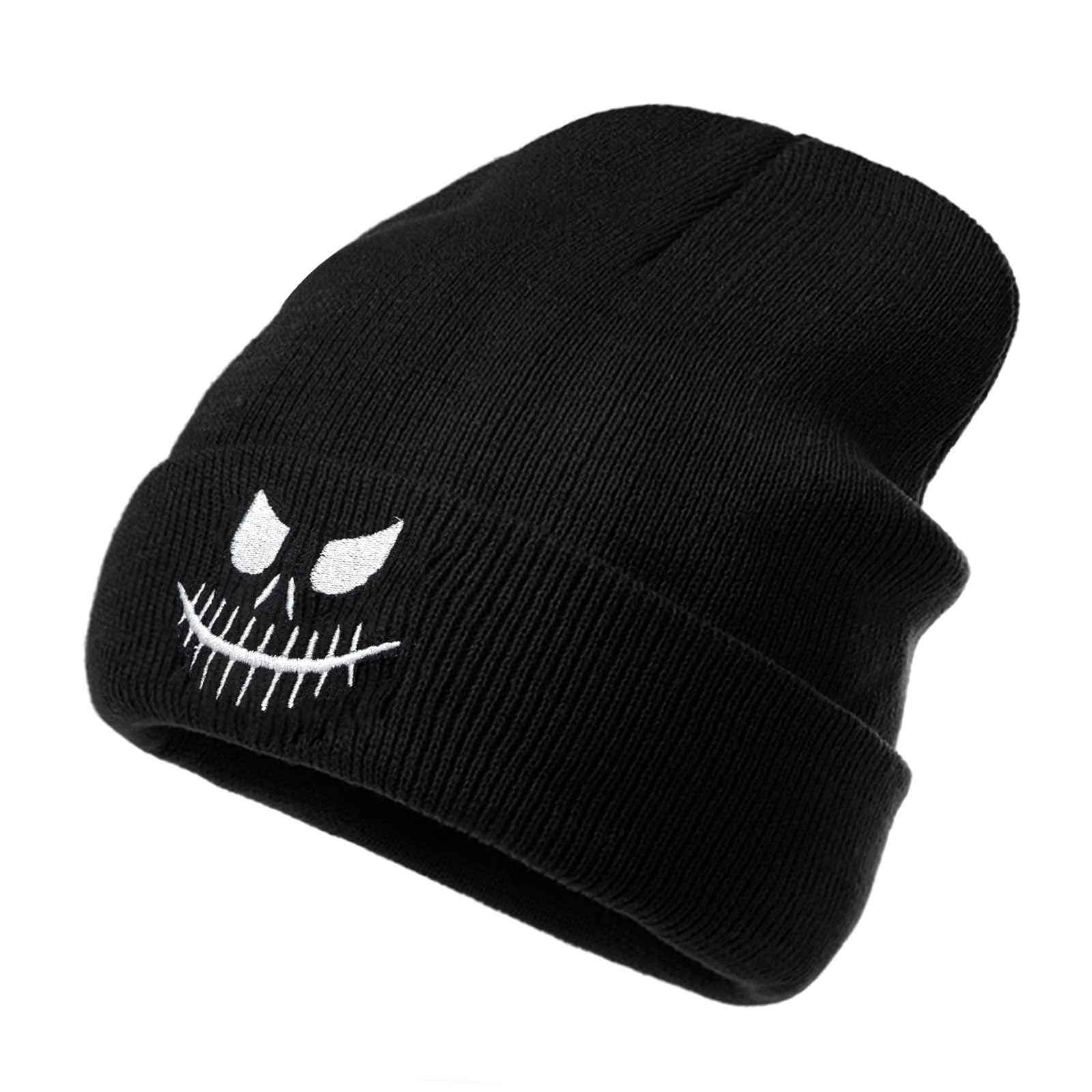 YAMEIZE Stilvolle Halloween Beanie Strickmützen für - Damen Herren Slouchy Hut Winter Gothic Party Im Freien