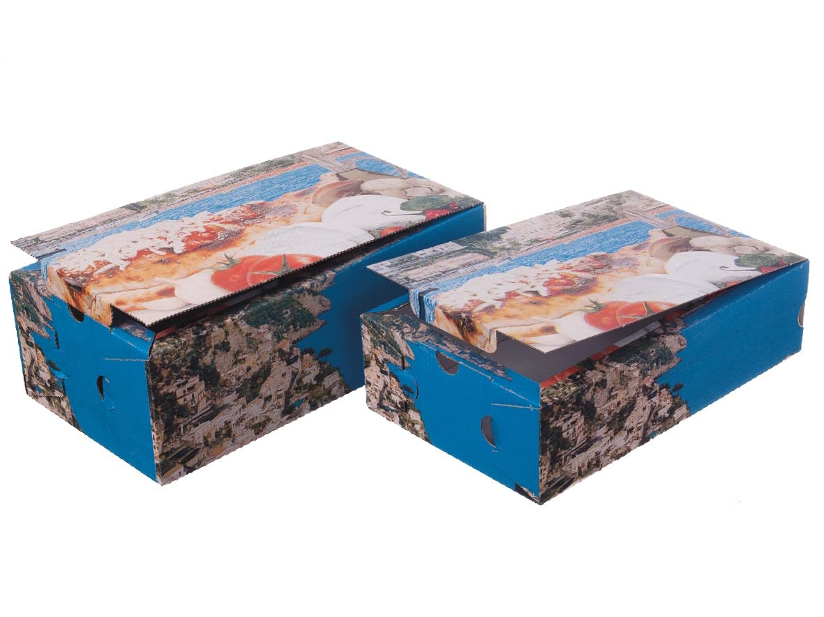 Pro DP 200 Pizza Calzone Kartons Calzoneboxen Calzonekartons M 27x16x7cm mit Neutralmotiv Mittelmeerküste - Inkl. VerpackG in D