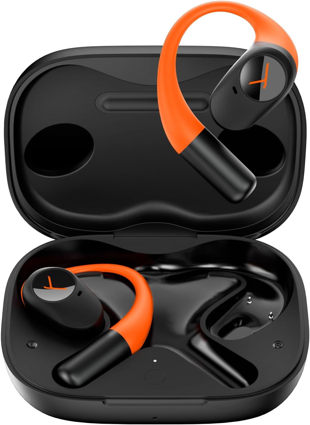 beyerdynamic AMIRON 200 True Wireless Bluetooth Earbuds w/Ear Hooks. Running, Biking, Sport, Fitness Open Headphones with 36Hrs Playtime. IP54 Weather Resistant Earphones, Lightweight. Black w/Orange