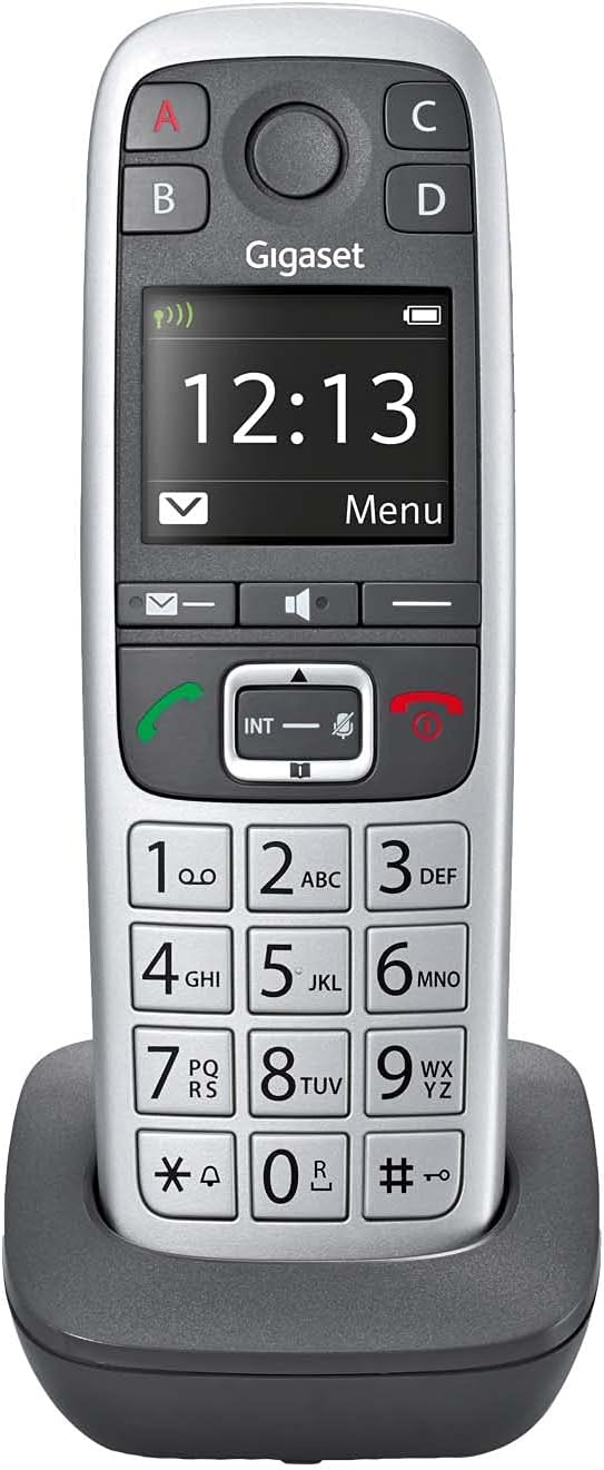 E560H – Additional Handset for Cordless Senior Phone, SOS- Function, Landline Phone, Volume Amplification (Platinum, Pack of 1)