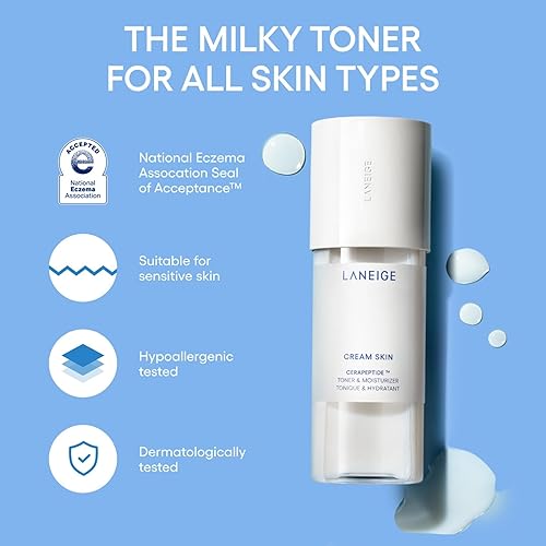 Miniatura 2 de LANEIGE Tónico e hidratante para la piel en crema Tóner lechoso coreano ligero y recargable con ceramida y péptido para hidratación, reafirmación