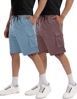 Pinkmint Cargo Shorts for Men Pack of 2 Cotton Lycra Training Gym Shorts for Men Casual Workout Lightweight Summer Shorts ... Price In India