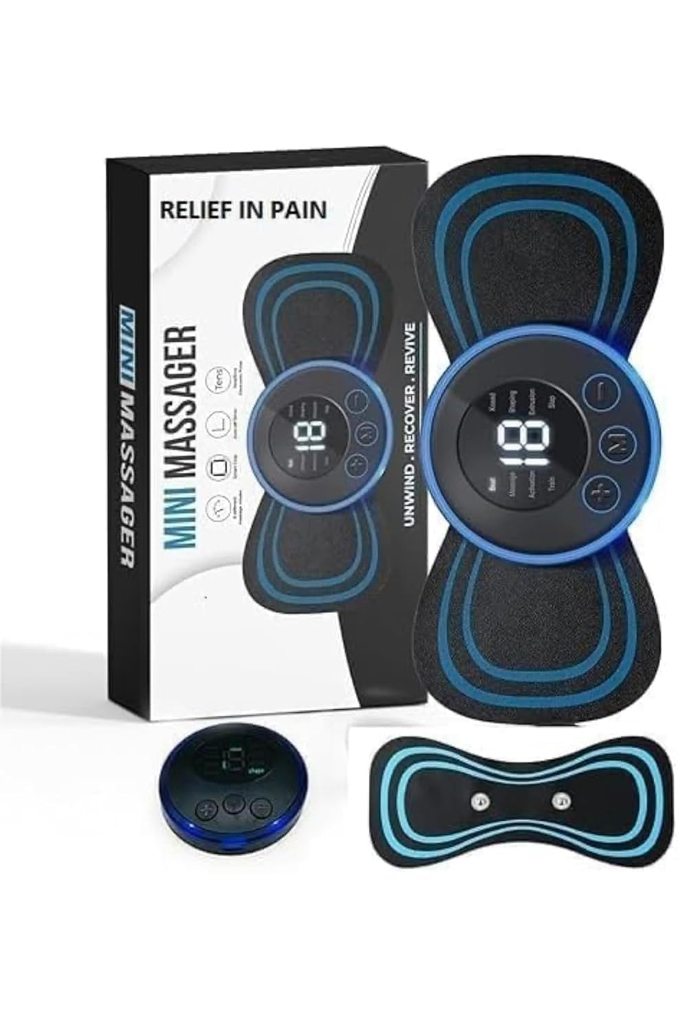 T9 New Trending Full Body Mini Butterfly TENS Massager With 8 Modes, 19 Levels Electric Rechargeable Portable EMS Patch For Shoulder, Neck, Arms, Legs, Neck, Men/Women Modal No, Multicolour-image-31