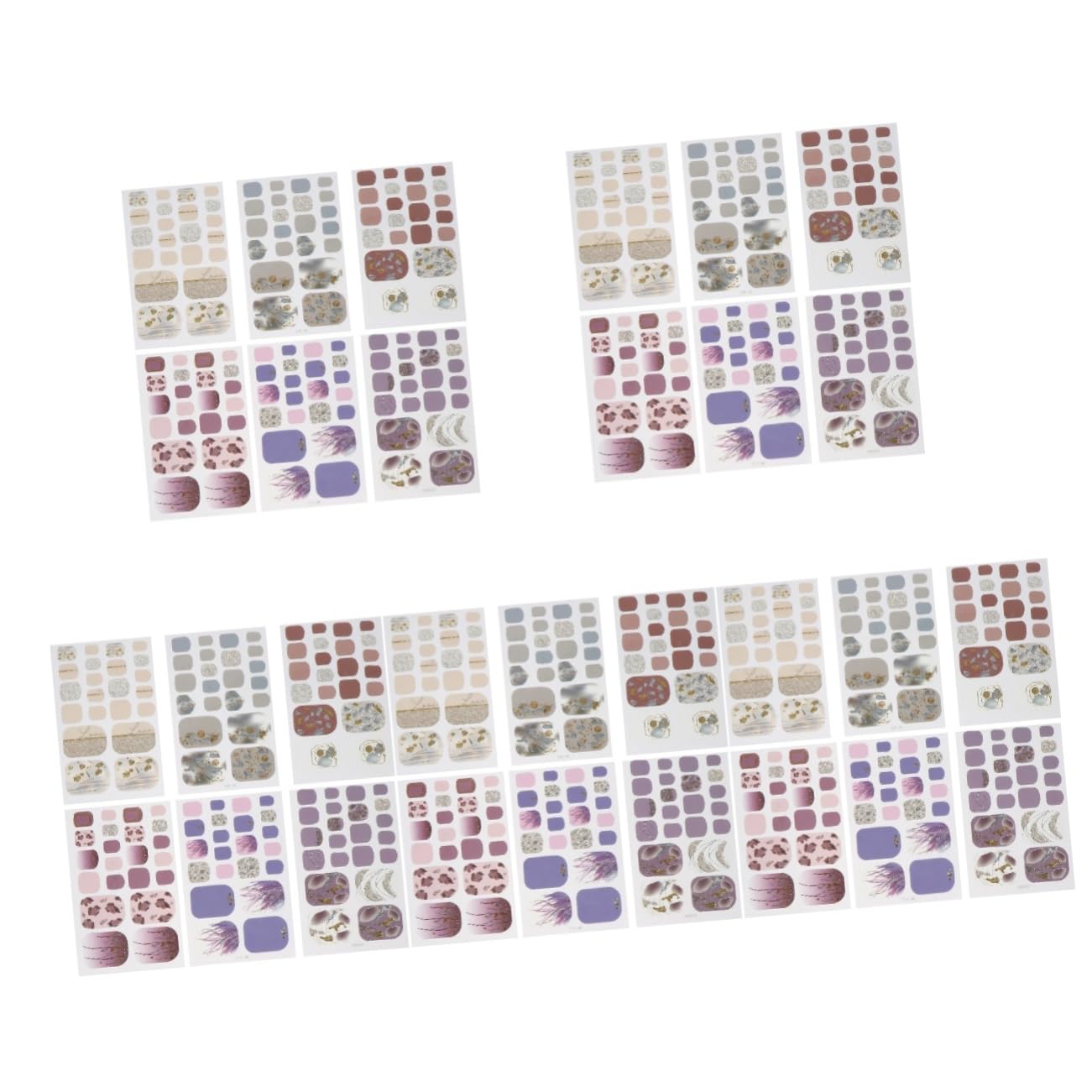 PACKOVE 5 Set Adesivi Per Unghie Autoadesivi Con Decorazioni Creative Per Manicure Adatti Per Eventi E Rimuovibili E Facili Applicare 6 Fogli*5
