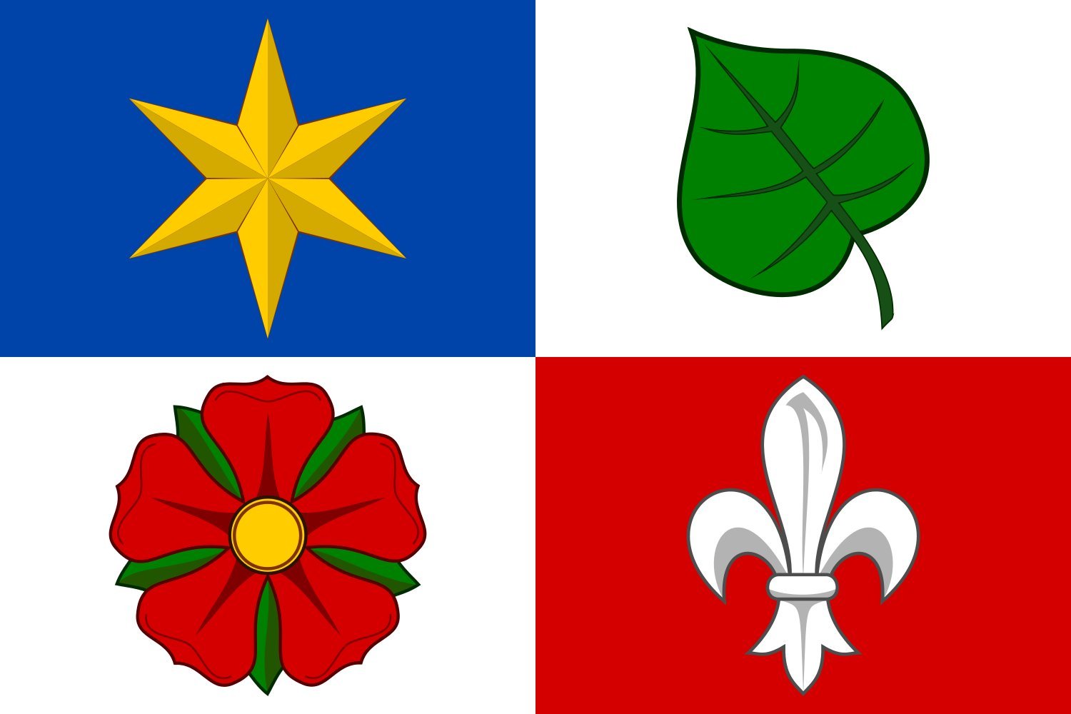 Drapeau Large Plasy aux finitions čtvrcený list pour édifice public