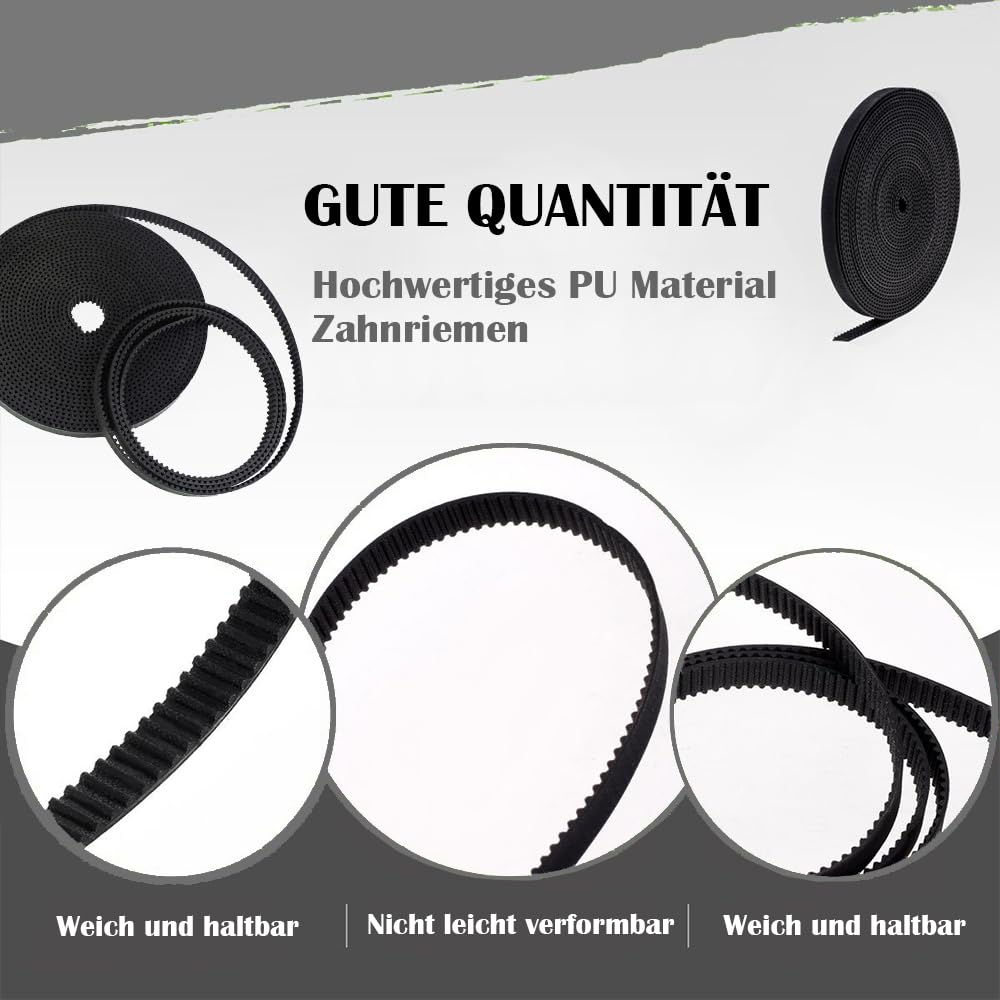 Turmberg3D - GT2 Timing Belt 2 M X 6 Mm | Fibreglass Pull String | Wear