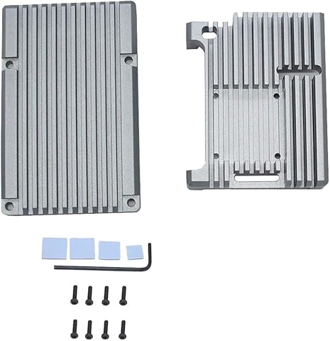 Sansella para Raspberry Pi 4B Modelo B CNC Aleación de Aluminio Carcasa Metal Armor Shell con disipadores de Calor para Raspberry Pi 4B-NO Ventiladores Informática,Componentes,Dispositivos externos,Cajas de ordenador de sobremesa