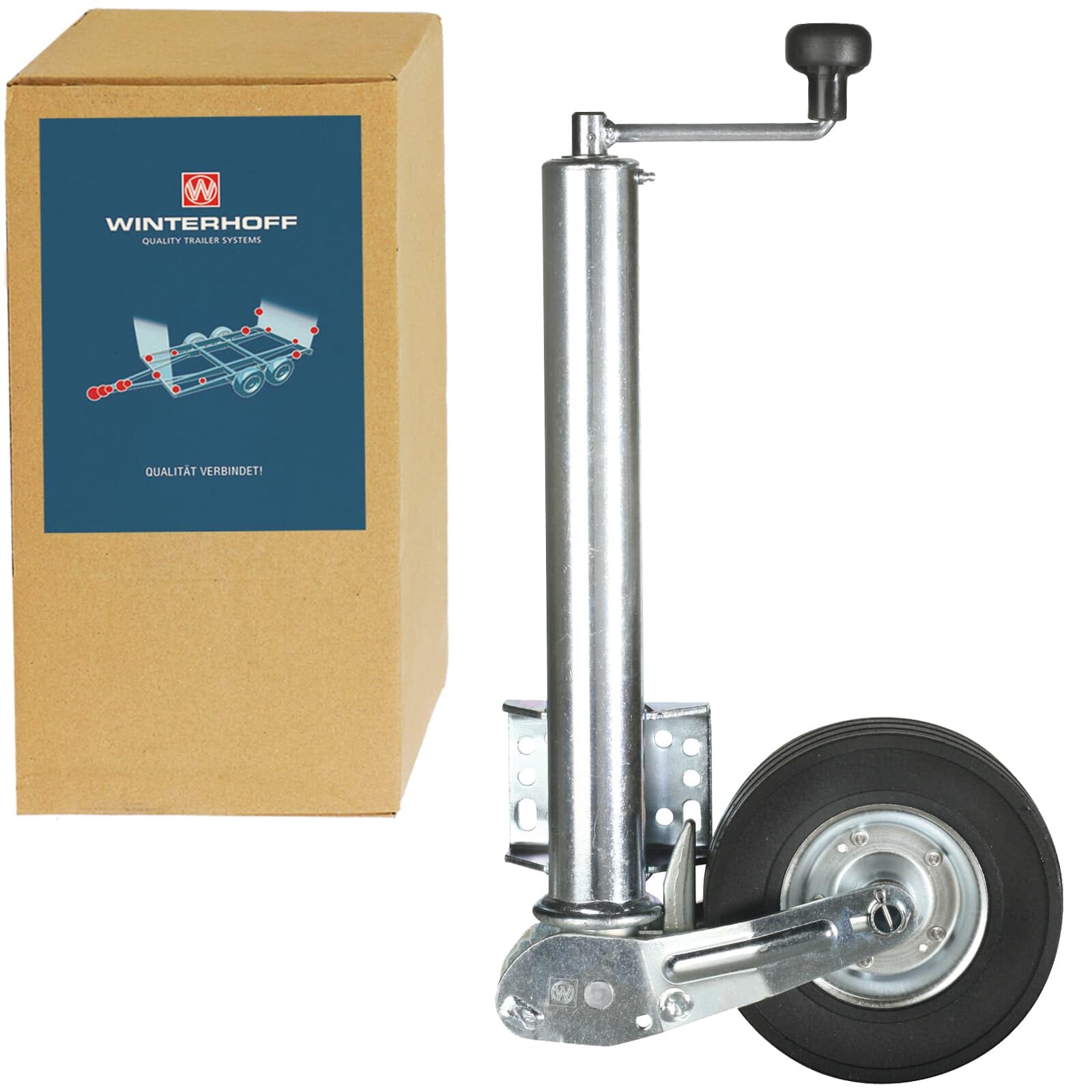 BandelOne enthält Winterhoff Automatik Stützrad 350 Kg Drucklager 60mm Rohr + Klemmschelle Halter