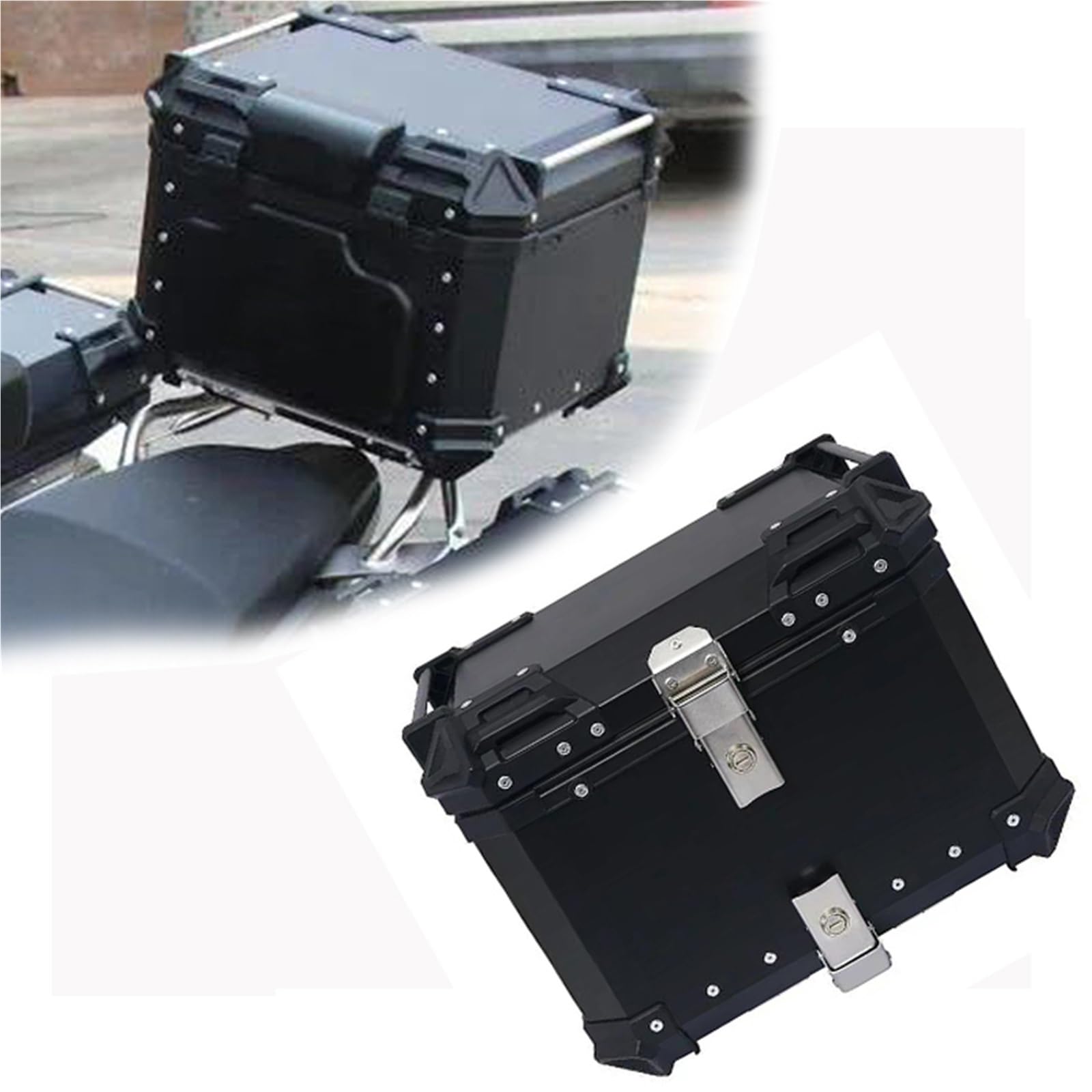 Caja de Equipaje Accesorios para Motocicletas, Portaequipajes Aluminio, Alforjas, Cajas Laterales, De Herramientas, Borde para BMW R1250 GS LC Adventure 2018-2022(Nero,45l)