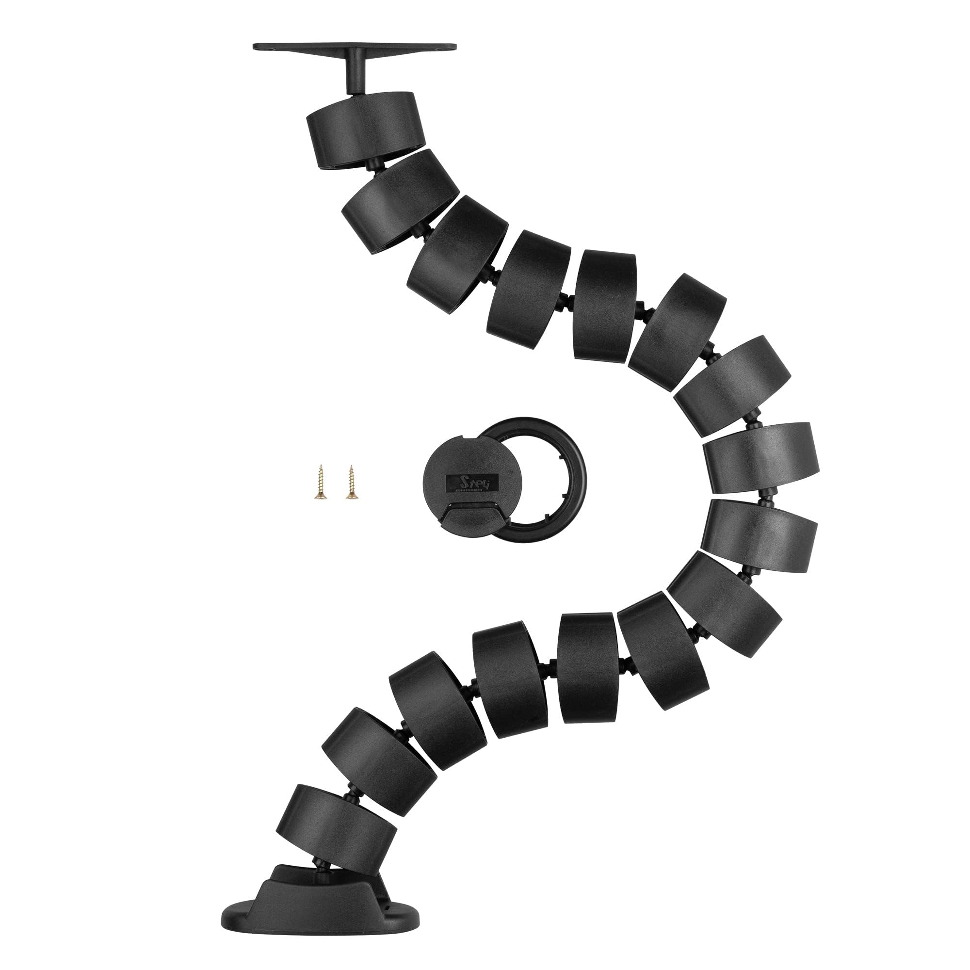 Organizador de Cables, Cubre Cables Flexible, Tubo sujeta Cables para hogar y Oficina (Negro 8 Unidades)