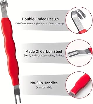 Automotive Electrical Terminal Connector Separator Removal Tool, Handy Automotive Electrical Connector Removal Tool - Easy to Use, Damage Free, Comfort Grip for Cars, Trucks, and SUVs (Red+Black)