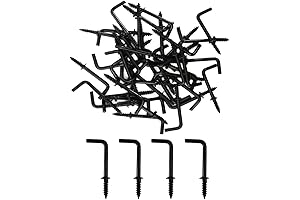 40-Pack 1-Inch Black Screw Hooks Ideal for Hanging