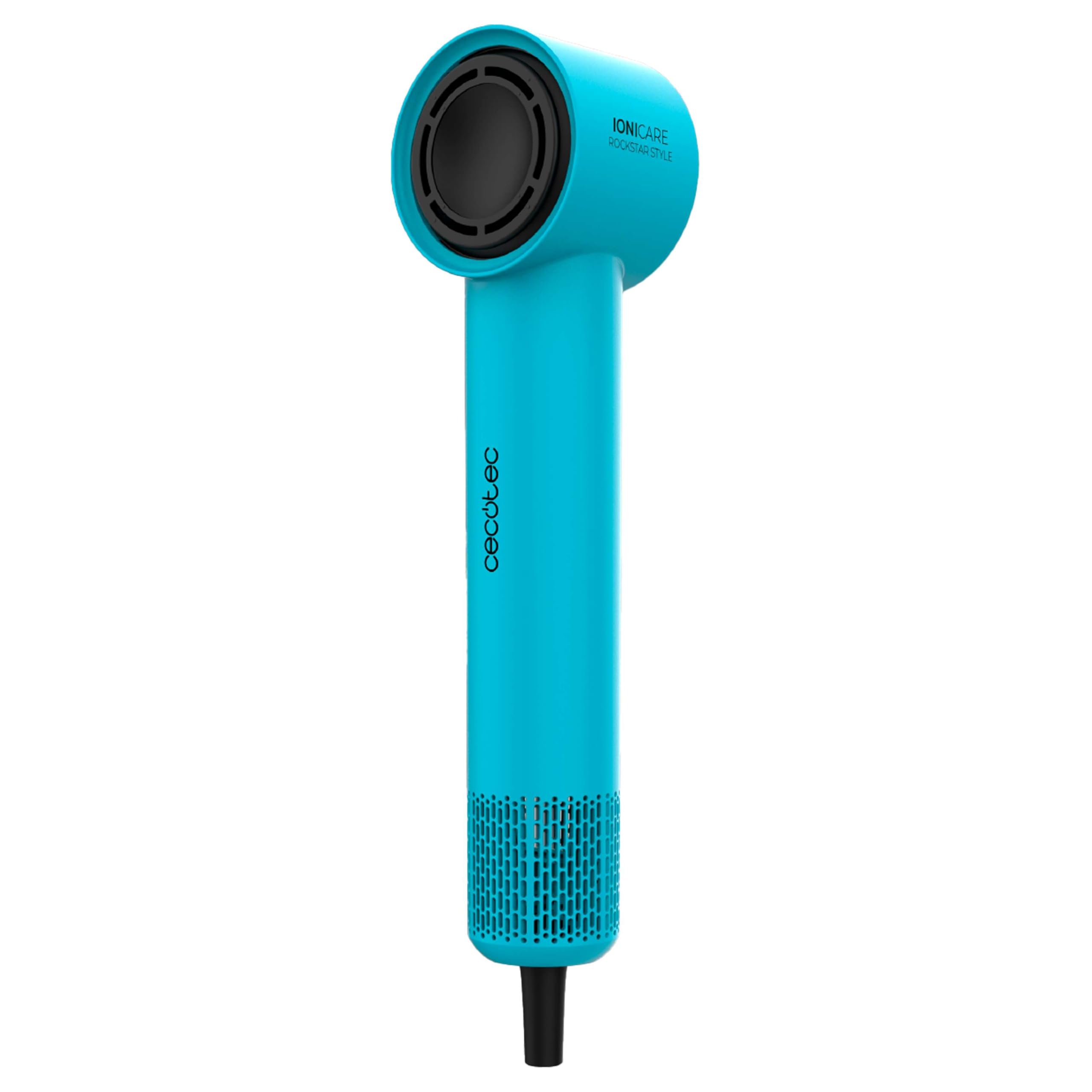 Cecotec Asciugacapelli Ionicare Rockstar Style Blue. Compatto E Leggero 1500W Con Motore Brushless, 110.000 Rpm, Generatore Di Ioni, Impostazioni Temperatura E Velocità, Design Portatile