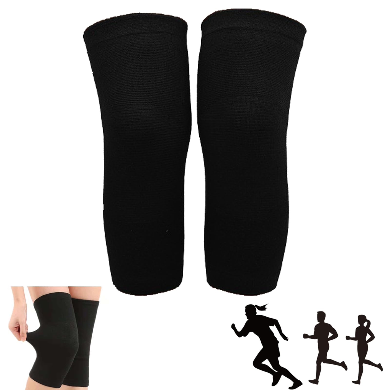 SOCLING Bamboo Knee Compression Sleeve, Bamboo Knee Support for Night Sleep, Osteoarthritis Knee Support, Unisex Bamboo Charcoal Elastic Knee Brace Kneecap Protective Pads Support-Gray